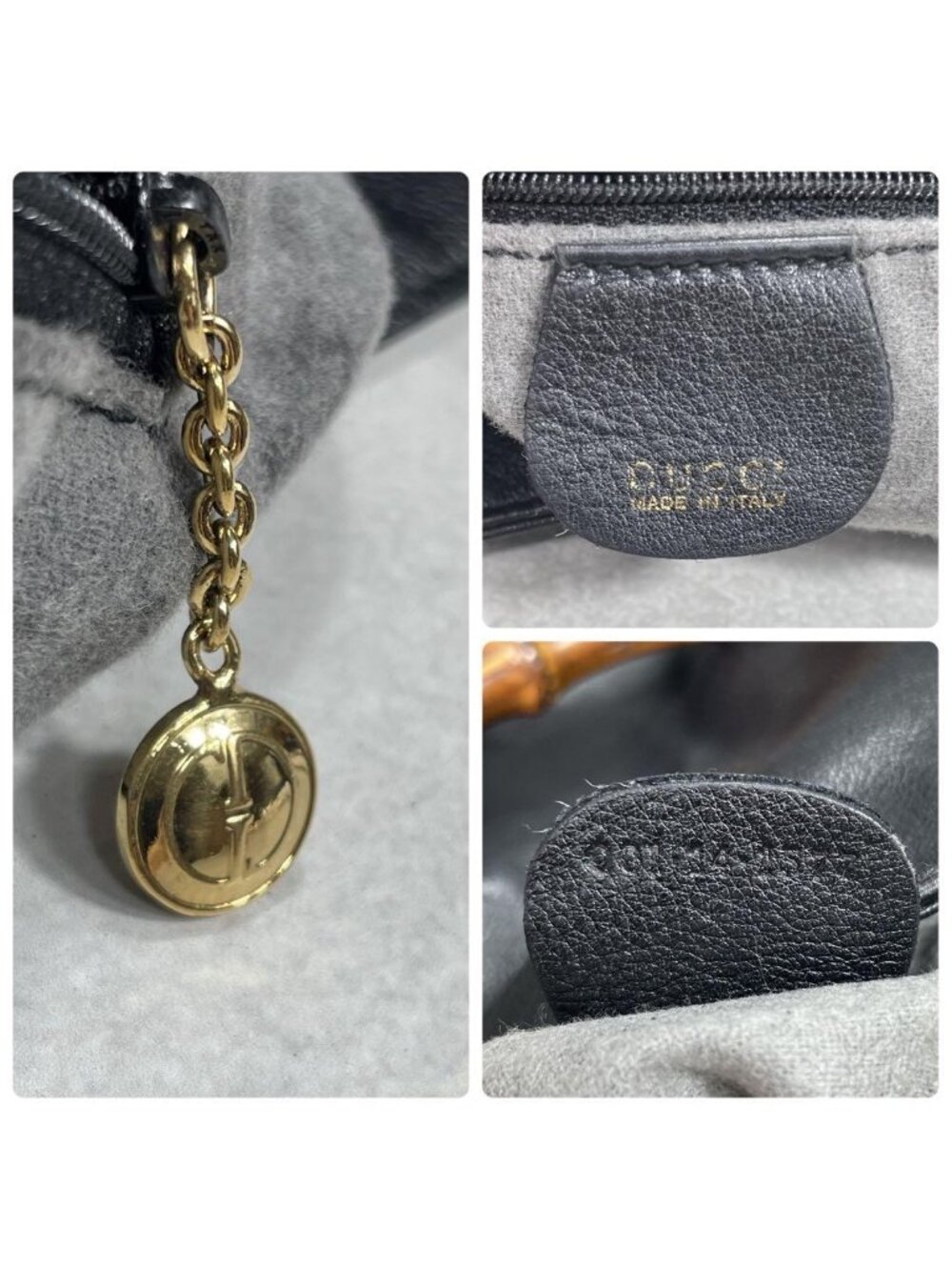Gucci Shoulder Bag 2-Way Bamboo Black Leather - Picture 10 of 10